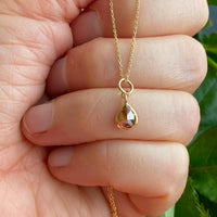 Cognac Brown Diamond Pendant Necklace, 18k Gold, April Birthstone