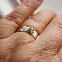 Brown Salt and Pepper Diamond and Mixed Metal Ring, Wedding Ring, Engagement Ring