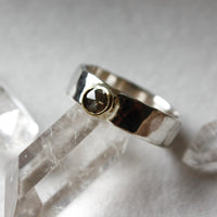 Brown Salt and Pepper Diamond and Mixed Metal Ring, Wedding Ring, Engagement Ring