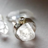 Brown Salt and Pepper Diamond and Mixed Metal Ring, Wedding Ring, Engagement Ring