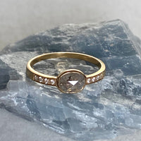 Grey Diamond Ring, Wedding or Engagement Ring, April Birthstone Ring
