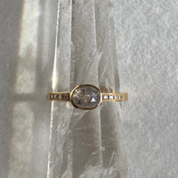 Grey Diamond Ring, Wedding or Engagement Ring, April Birthstone Ring