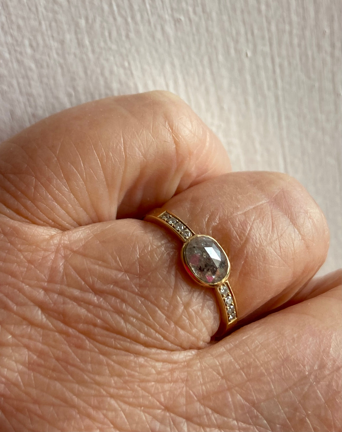 Grey Diamond Ring, Wedding or Engagement Ring, April Birthstone Ring