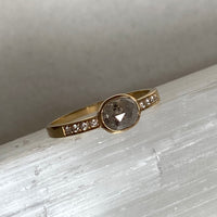Grey Diamond Ring, Wedding or Engagement Ring, April Birthstone Ring