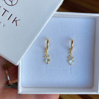 Salt and Pepper Diamond Slice Earrings