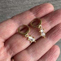 Salt and Pepper Diamond Slice Earrings