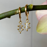 Salt and Pepper Diamond Slice Earrings