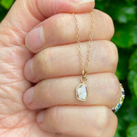 Salt and Pepper Galaxy Diamond Slice Pendant Necklace, 18k Gold