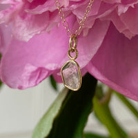 Salt and Pepper Galaxy Diamond Slice Pendant Necklace, 18k Gold