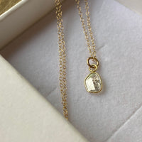 Salt and Pepper Galaxy Diamond Slice Pendant Necklace, 18k Gold