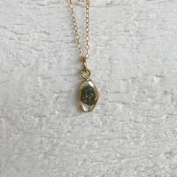 Salt and Pepper Galaxy Diamond Slice Pendant Necklace, 18k Gold