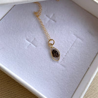 Salt and Pepper Galaxy Diamond Slice Pendant Necklace, 18k Gold