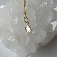 Salt and Pepper Diamond Slice Pendant Necklace, 18k Gold