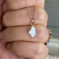 Salt and Pepper Galaxy Diamond Slice Pendant Necklace, 18k Gold