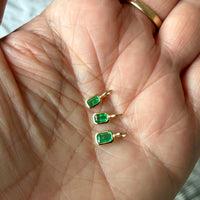Emerald Charm Pendant Necklace, May Birthstone Jewelry