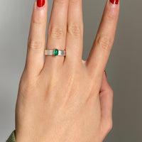 Emerald and Mixed Metal Ring, Wedding Ring, Engagement Ring, May Birthstone Ring