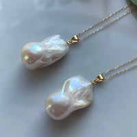 Large Flameball Baroque Pearl Pendant, June Birthstone