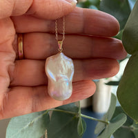 Large Flameball Baroque Pearl Pendant, June Birthstone