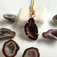 Natural Mexican Tabasco Geode Pendant Necklace