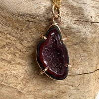 Natural Mexican Tabasco Geode Pendant Necklace