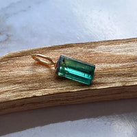 Raw Indicolite Teal Blue Tourmaline Pendant Necklace, October Birthstone Necklace