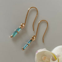 Indicolite Teal Blue Green Tourmaline Earrings, October Birthstone Earrings