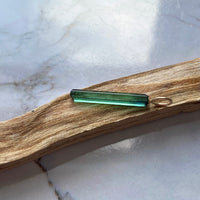 Raw Indicolite Teal Blue Tourmaline Pendant Necklace, October Birthstone Necklace