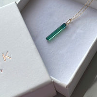 Raw Indicolite Teal Blue Tourmaline Pendant Necklace, October Birthstone Necklace