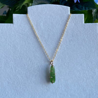 Green Russian Jade Pendant Necklace, March Birthstone