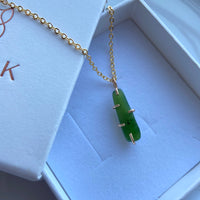 Green Russian Jade Pendant Necklace, March Birthstone