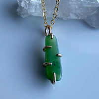Green Russian Jade Pendant Necklace, March Birthstone