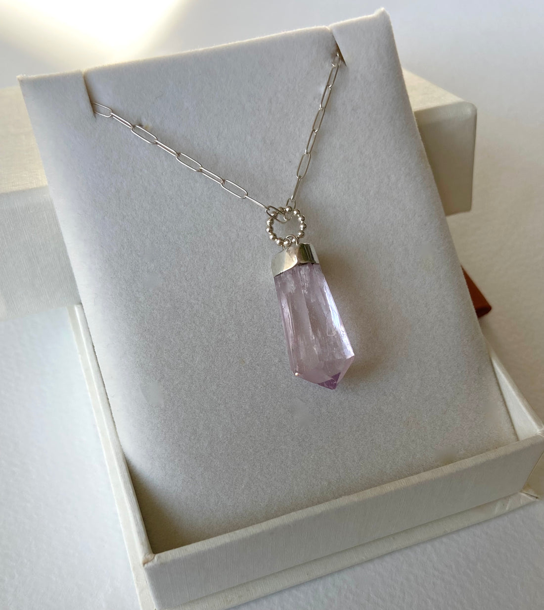 Pink Kunzite Pendant Necklace