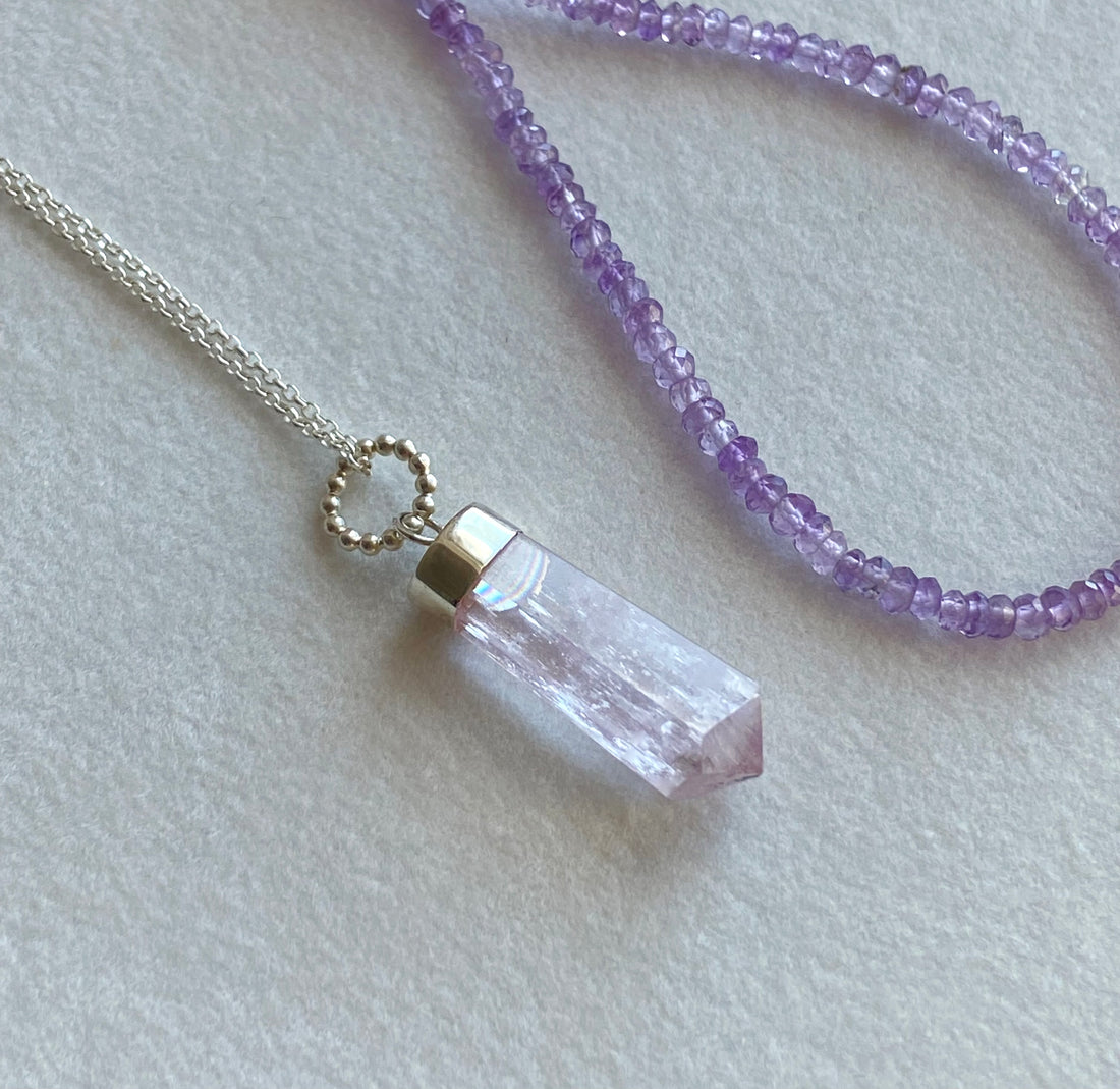 Pink Kunzite Pendant Necklace