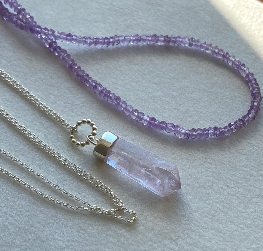 Pink Kunzite Pendant Necklace