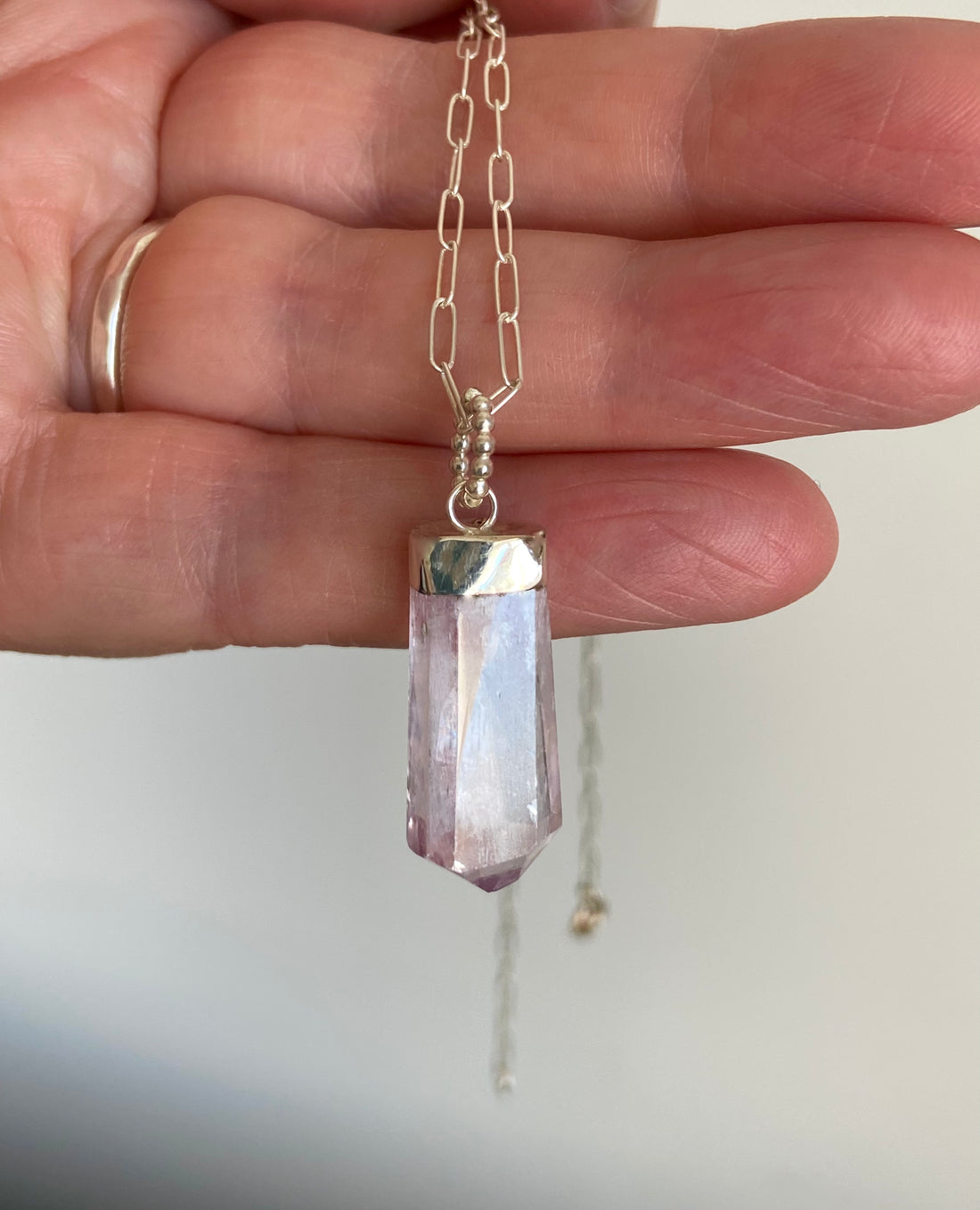 Pink Kunzite Pendant Necklace