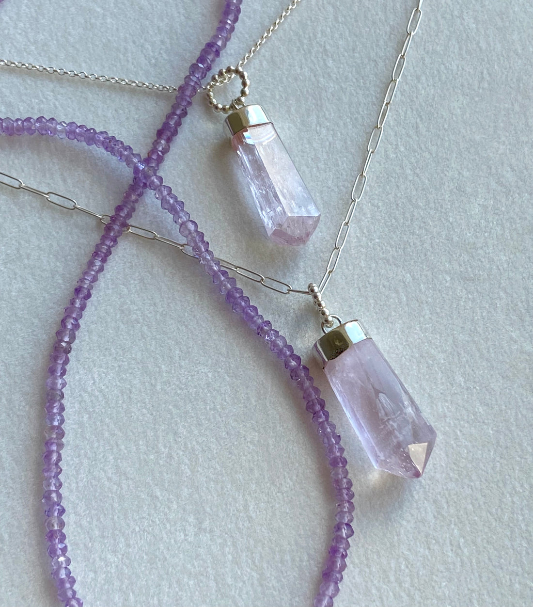 Pink Kunzite Pendant Necklace