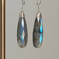 Long Labradorite Earrings