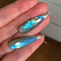Long Labradorite Earrings