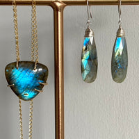Long Labradorite Earrings