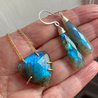 Long Labradorite Earrings