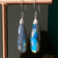 Long Labradorite Earrings