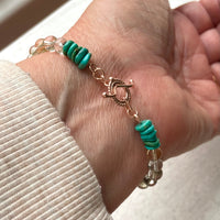 Lodolite / Garden Quartz and Turquoise Bracelet