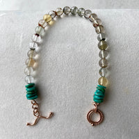 Lodolite / Garden Quartz and Turquoise Bracelet