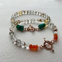 Lodolite / Garden Quartz and Turquoise Bracelet