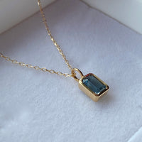 London Blue Topaz Pendant Necklace, November Birthstone Necklace