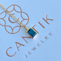 London Blue Topaz Pendant Necklace, November Birthstone Necklace