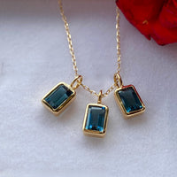 London Blue Topaz Pendant Necklace, November Birthstone Necklace