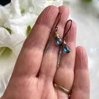 Pavé Diamond Spike and London Blue Topaz Earrings