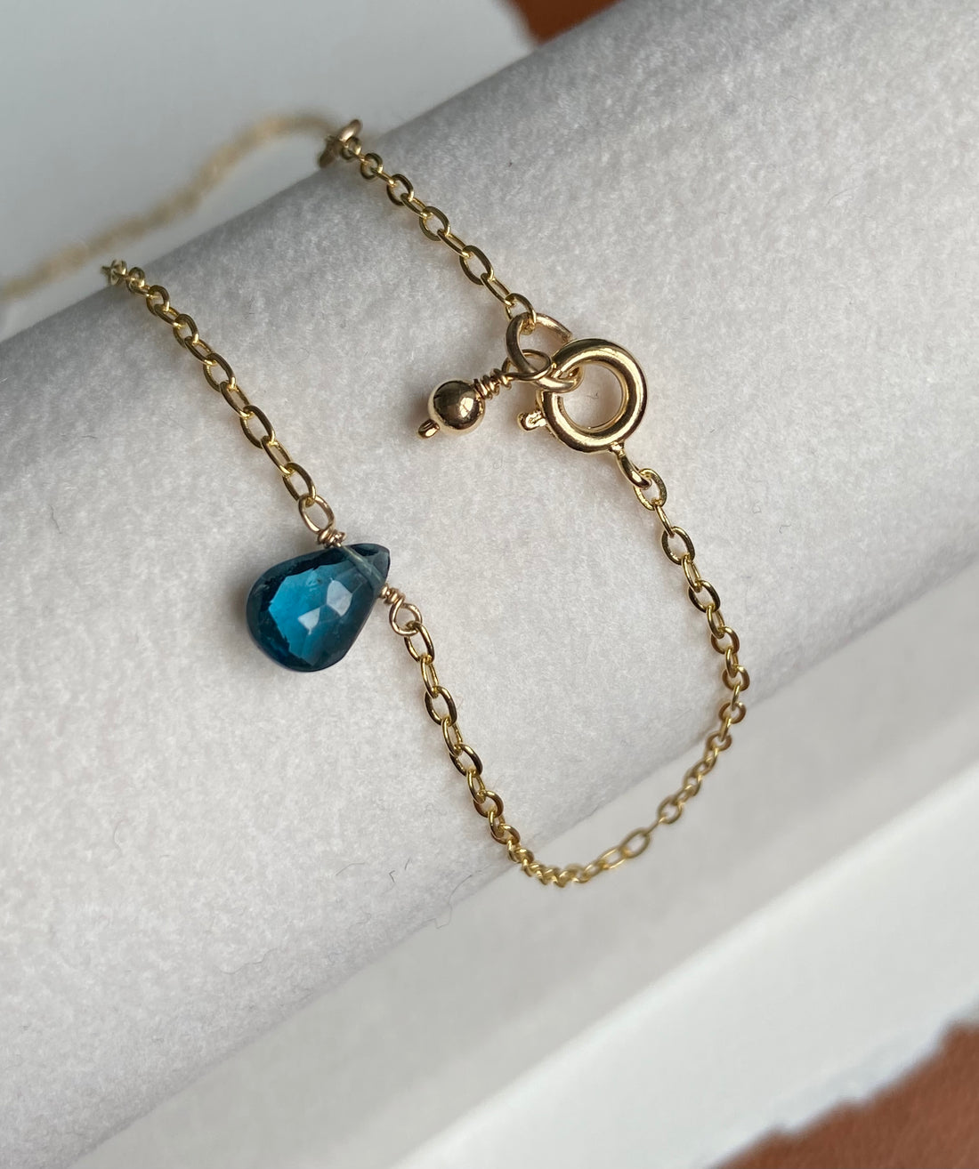 London Blue Topaz Chain Bracelet, November Birthstone Bracelet