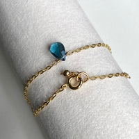 London Blue Topaz Chain Bracelet, November Birthstone Bracelet